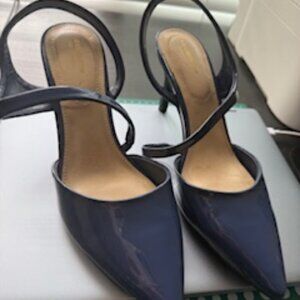 Liz Claiborne Strappy Sexy Heels, Navy Blue Patent